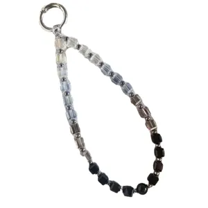 Handmade crystal beaded phone wrist strap gradient charm short chain accessory for women and girls.
