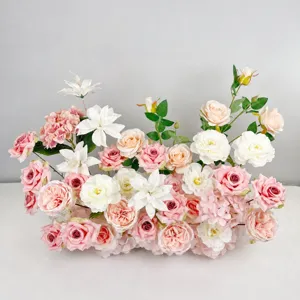 Pink artificial flower arrangement for wedding party and event table decoration 1pc