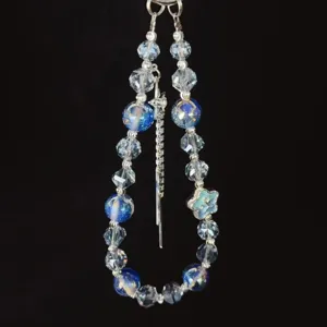 Korean ins style glazed flower beaded phone charm short bag tassel pendant hanging rope accessory