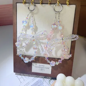 Ciondolo per cellulare con perline di cristallo scintillante stile ins simpatico portachiavi borsa
