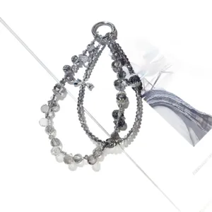 Bracelet de téléphone en perles de cristal fait main joli nœud chaîne de poignet