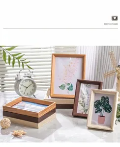 Set aus Holz Bilderrahmen für Tischpräsentation, rustikale Fotorahmen für die Deko.