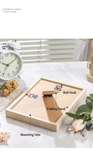 Holz Fotorahmen Tisch Display und Wandbehang Bilderrahmen mit Ständer und Haken für Dekoration.