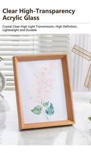 Holz Bilderrahmen Tischaufsteller mit klarem Acrylglas fuer moderne Heimdekoration
