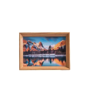 Massivholz Bilderrahmen mit schöner Berglandschaft Druck für Tischdeko Zuhause Stil.
