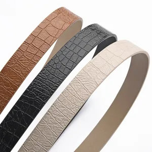 Women crocodile pattern PU leather belt stylish casual fashion waistband daily wear pack