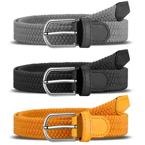 Unisex Fashion Elastic Stretch Braided Belt Casual Versatile PU Leather Pin Buckle Decorative Belt For Men Women Accessories