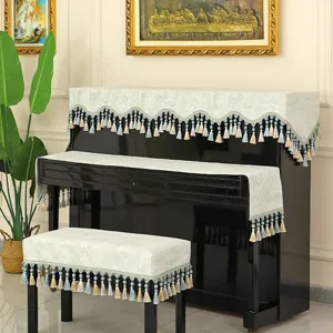 Set Copertura Antipolvere per Pianoforte con Motivo Marmo Lusso Leggero Moderno Minimalista Custodia per Pianoforte Verticale con Nappe Tessile Casa