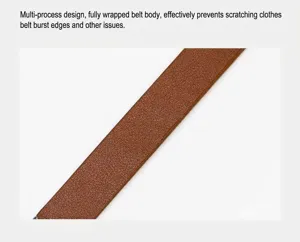 Brown leather belt detail, smooth edge craftsmanship design for women fashion accessories.