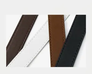 Detailed view of women's fashion casual belts, showing neat stitching and multi-color options.
