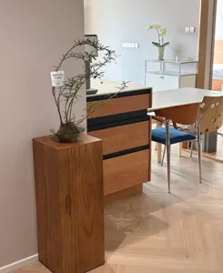 Wabi-sabi solid wood wooden pier, living room entryway flower stand, modern side table.