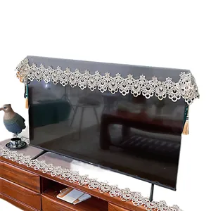 Televisie stofhoes kant decoratieve beschermer elegante schermhoes voor thuis woonkamer