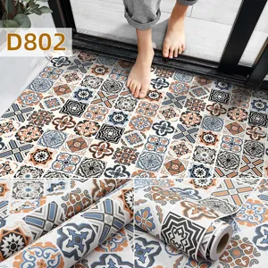 Adesivo per Pavimenti in PVC Impermeabile Antiscivolo Autoadesivo Cucina Bagno Rinnovamento Piastrelle Adesivo Ispessito Resistente all'Usura Rotolo