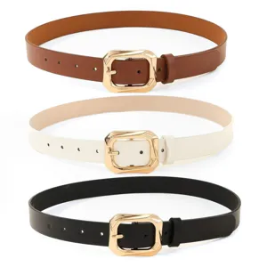 Women PU leather pin buckle belt stylish simple versatile jeans shirt decorative belt main