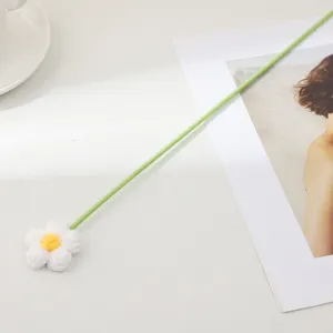 Fait main crochet laine fleur tige pièce décorative pour la maison bureau esthétique