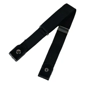 Ceinture elastique femme sans boucle ceinture de taille invisible noire pour jean.