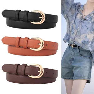 Dames PU Lederen Riem Doorngesp Vintage Minimalistisch Veelzijdig Tailleband Voor Jeans Jurken Mode Accessoires