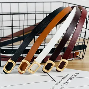 Ceinture fine en cuir pour femme style vintage minimaliste decontractee pour jean