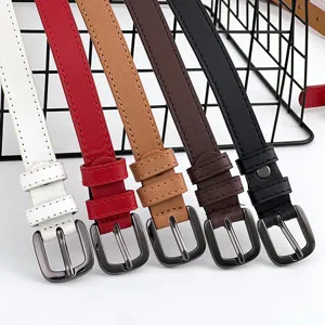 Ensemble de ceintures fines en cuir pour femmes style minimaliste avec boucles