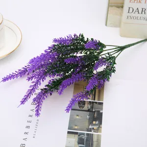 Bouquet di fiori artificiali in plastica di lavanda viola per decorazione nozze casa foto prop.