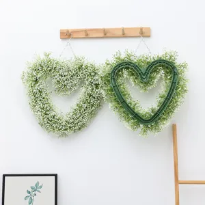 Artificial Flower Heart Garland Soft PVC Wall Hanging Decor For Live Streaming Background Home Decoration
