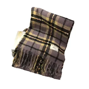 Korean style student plaid scarf women autumn imitation cashmere thickened warm shawl blanket