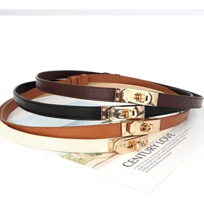 Femme fin ceinture en cuir boucle dorée taille robe manteau accessoire décoratif