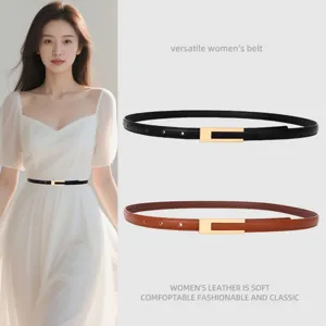 Damen Mode PU Leder Dünner Gürtel Minimalistischer Kleid Bund Lässiger Täglicher Verstellbarer Taillengürtel Für Damen