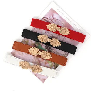 Ceinture élastique femme noir large décorative extensible robe ceinture mode chic élégant