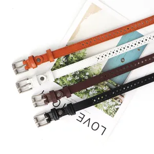 Ensemble de fine ceinture en cuir pour femme design ajouré élégant ceinture de taille.