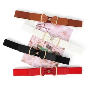 Elastischer Taillengürtel für Damen mit niedlicher Schleife, Stretch Kleidergürtel Zubehör.