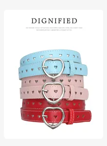 Hart gesp detail en hol ontwerp van mode lederen riem, elegante en schattige accessoire stijl.