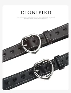 Kinderen en vrouwen mode hart uitsparing lederen riem minimalistische casual taille