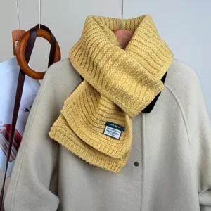 Sciarpa in lana minimalista tinta unita, autunno inverno stile coreano calda antivento.