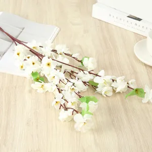 Artificial peach blossom branch faux flower for home wedding decoration main view display
