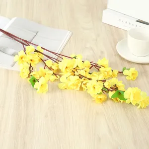 Artificial yellow plum blossom flower branch simulation flower home wedding decor main image 1pc