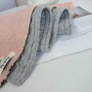 Sciarpa in misto lana lavorata a maglia colorblock autunno inverno stile coreano donna calda