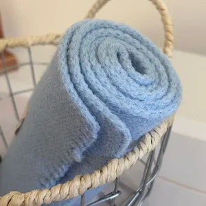 Light blue winter knit scarf soft solid color warm cozy fashion stylish casual accessory for women