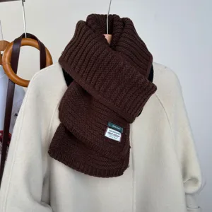 Sciarpa in maglia di lana tinta unita inverno caldo accogliente elegante scaldacollo