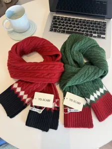Cozy knit scarf for women, winter warm twisted woolen neck warmer, festive Christmas gift accessory