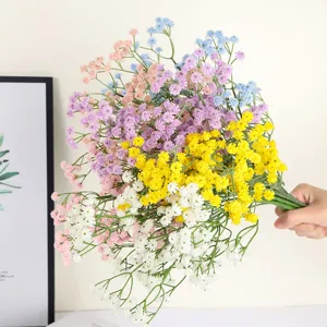 Artificial baby's breath flowers colorful fake gypsophila bouquet for wedding home decor