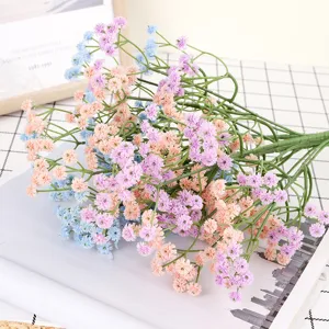Artificial baby's breath fake flower bouquet multicolor romantic wedding home decor fresh style.