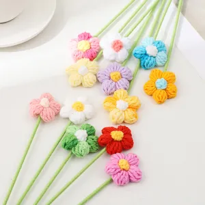 Fleurs bouffantes en fil de crochet faites à la main, jolie déco de maison et cadeau de vacances.