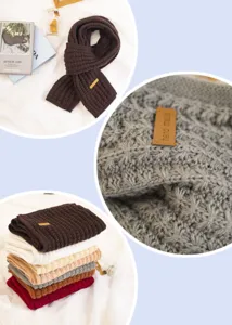 Cozy knit winter scarf for women and men, thick woolen warm neck wrap in stylish colors.