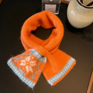 Herbst Winter Koreanischer Fair Isle Schneeflocken Schal Damen Kaschmir Mischung Warm dick.