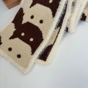 Sciarpa in maglia con cartone animato carino giapponese donne autunno inverno caldo