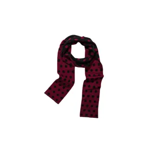 Women winter knit polka dot scarf warm casual long neck scarf fashion accessory black burgundy