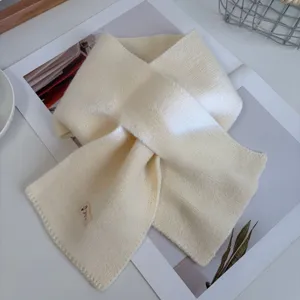Women solid color cross knitted scarf winter warm minimalist cozy thick neck warmer soft