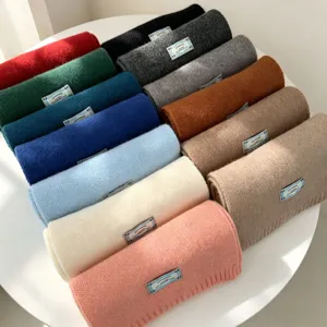 Sciarpa in maglia tinta unita inverno autunno calda morbida lana sintetica scaldacollo unisex