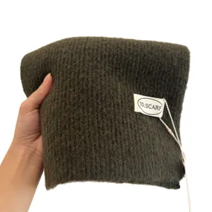 Women winter thick warm knitted wool scarf, versatile soft fleece neck warmer main view